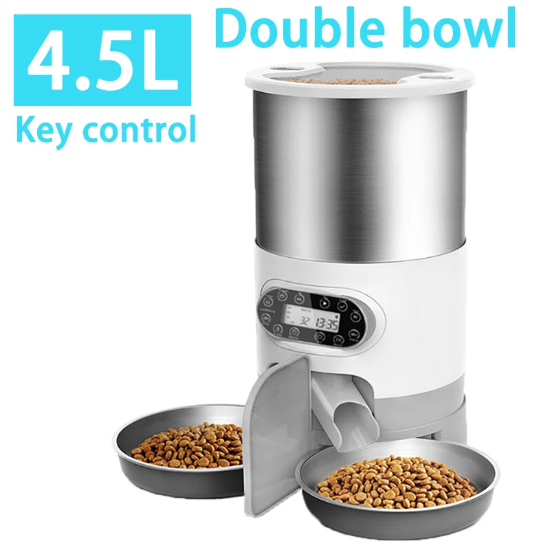 Smart APP Cat Feeder Cat Timing Feeder With Double Meal Pet Dog Food Automatic Dispenser Suitable Small Cats Dogs Remote Feeding