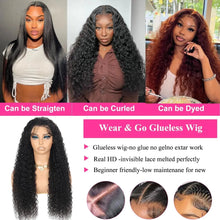 Load image into Gallery viewer, Wear And Go Glueless Wigs Human Hair Pre Plucked Pre Cut For Beginners Deep Wave Lace Front Wigs
