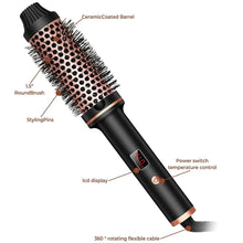 Load image into Gallery viewer, Thermal Brush Ceramic Ionic Curling Brush 1.5 Inch Heated Curling Iron Volumizer Dual Voltage Travel Hair Curler Curling Comb
