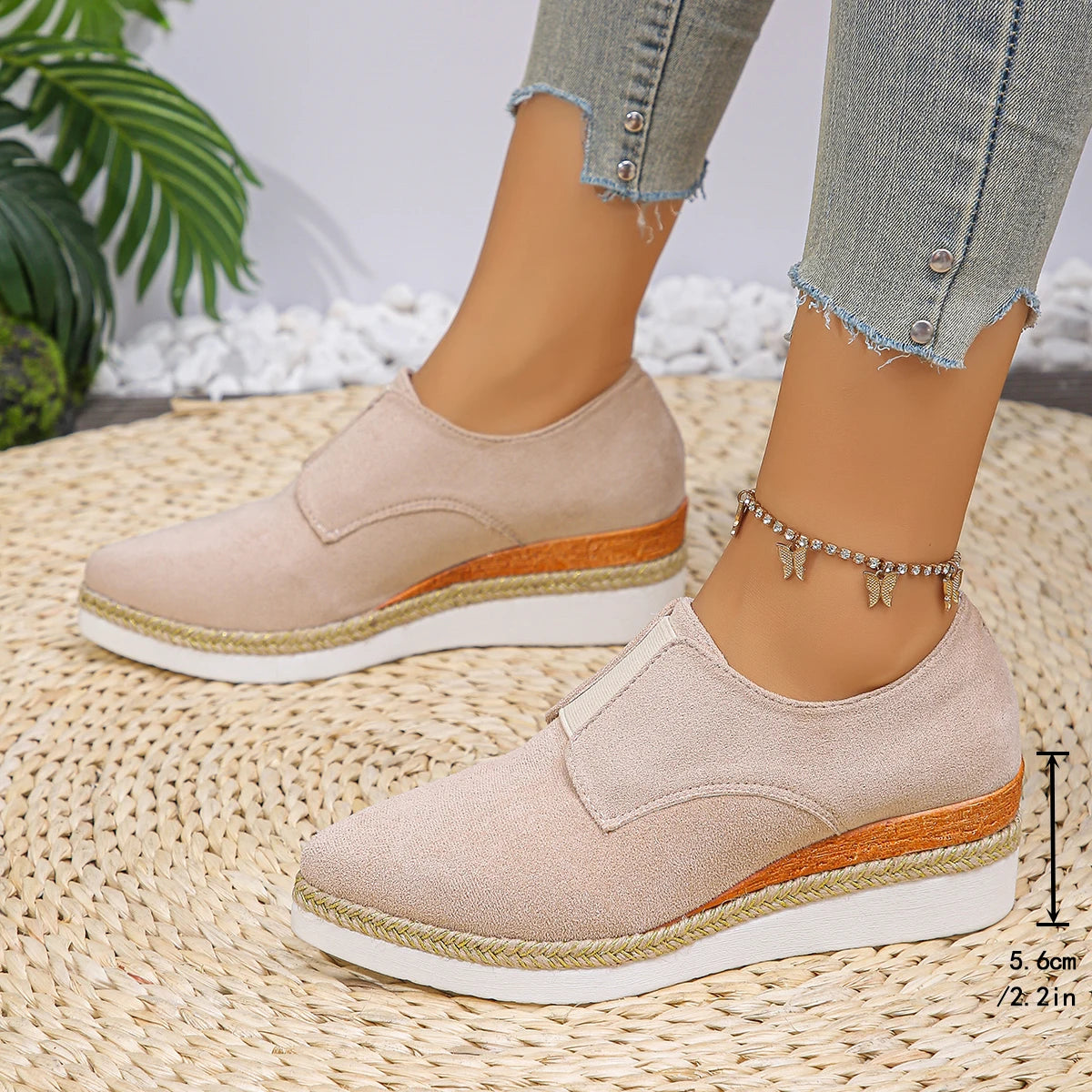 Fashion Pointed Toe Wedges Shoes for Women Spring Autumn Comfort Slip On Sneakers Woman Lightweight Non Slip Casual Shoes