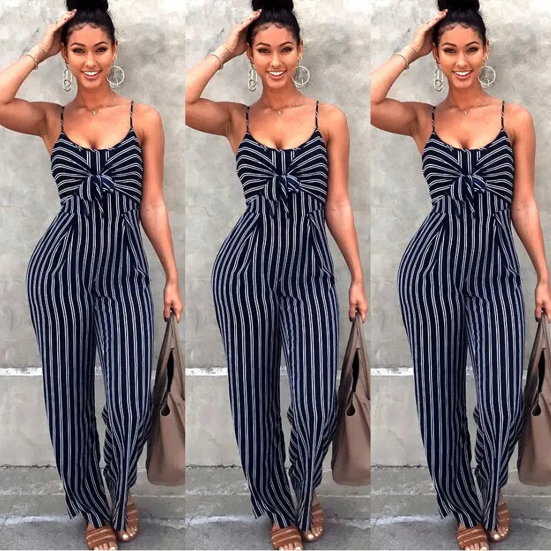 Women's Clubwear Romper Striped Jumpsuit Women Sexy Bodycon Backless Party Clubwear - Shop & Buy