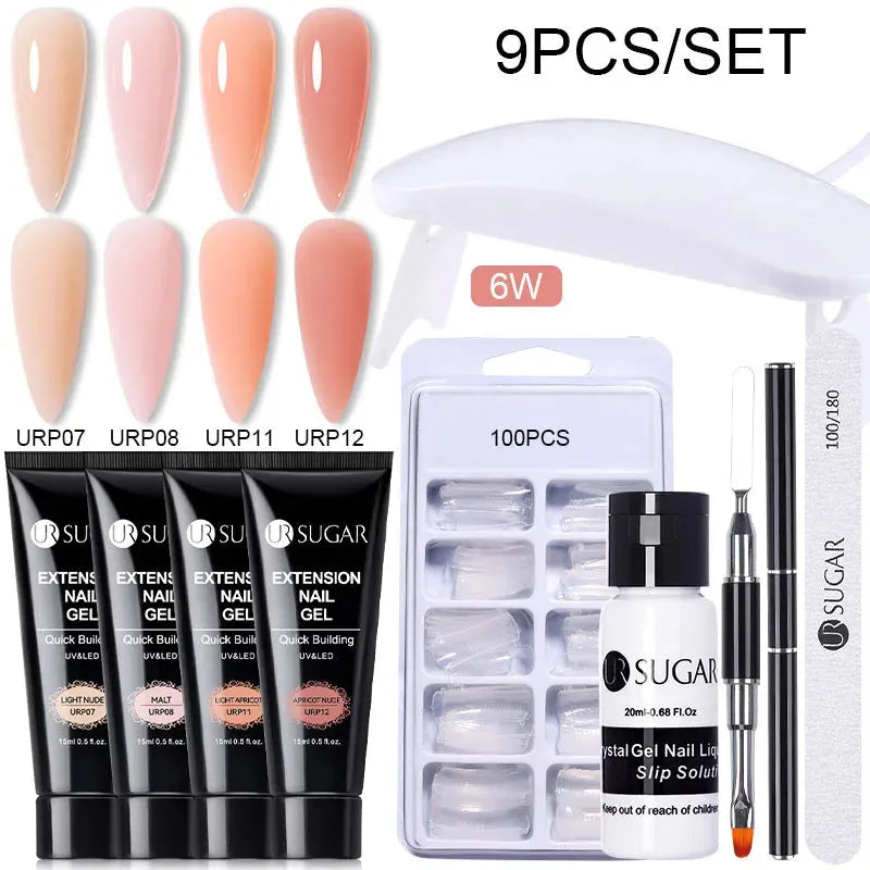 15ml Extension Gel Set Kits Semi Permanent Acrylic Hard Gel White Clear Nude Gel Nail Polish Nail Art Construction Gel - Shop & Buy