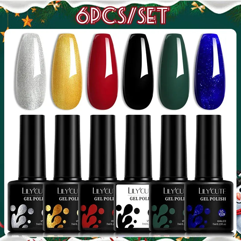 6Pcs/Set Macaron Color Gel Nail Polish Set Kit Spring 6 Colors UV LED Nail Art Gel Vernis Semi Permanent Base Top Coat - Shop & Buy