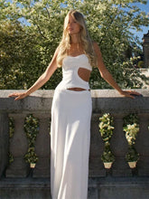 Load image into Gallery viewer, Elegant White Hollow Out Long Dress For Women Fashion Sleeveless Bodycon Maxi Dresses
