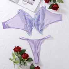 Load image into Gallery viewer, Butterfly Onlyfans Kit Lingerie Fantasy Foul Underwear g-String Ensemble 2 Pieces Kinky Lace Exotic Bilizna Set
