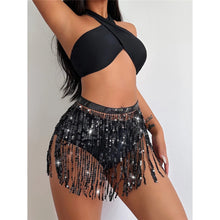 Load image into Gallery viewer, Sequin Fringed Skirt Halter Bikini Women Swimwear Female Swimsuit Three-pieces Bikini set Bather Bathing Suit
