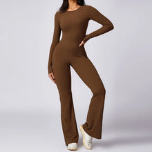 Load image into Gallery viewer, Long-Sleeved One-piece Suit Women Backless Sports Jumpsuit Female Push up Rompers Quick Drying Yoga Clothing
