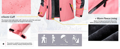 Women Winter Fashion Ski Snowboard Jacket Thermal Fleece Waterproof Fish Casual Work Rain Jacket Coat Windbreaker Parka - Shop & Buy