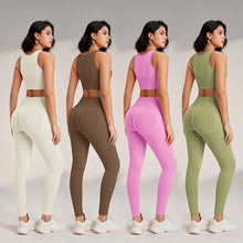 Load image into Gallery viewer, Yoga Clothing Set Women&#39;s High Waisted Leggings and Top Two Piece Seamless Fitness Exercise Clothing
