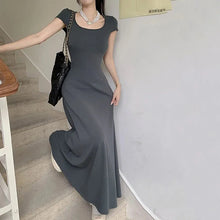 Load image into Gallery viewer, Rimocy Slim Fit Sexy Maxi Dresses for Women Summer Short Sleeve Bodycon Dress
