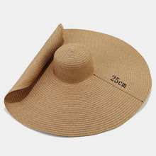 Load image into Gallery viewer, 70cm Oversized Wide Brim Straw Hats Spring Summer Floppy Foldable UV Protection Beach Sun Hat For Women&#39;s
