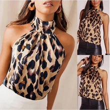 Load image into Gallery viewer, Sexy Off Shoulder Leopard Blouse Chiffon Women Halter Tops
