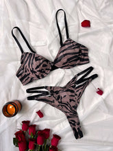 Load image into Gallery viewer, Zebra Mesh Sensual Lingerie Two Pieces Sets Strap Backless Bra+Mini Briefs
