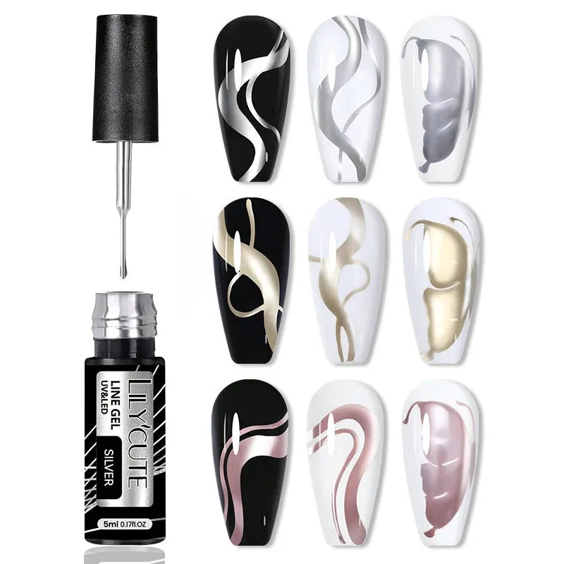 15ml Nail Extension Gel 6W LED Lamp Full Manicure Set Vernis Semi Permanent Metallic Liner Gel Polish Nail Art Tool Kit - Shop & Buy