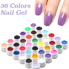 Load image into Gallery viewer, 36 Pots Pure Colors UV Gel Nail Polish For Professional Nail Art Soak Off Colorful UV Polish Manicure Tool
