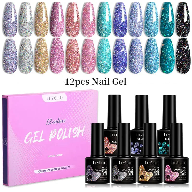 12PCs 7ml Spring Macaron Nail Gel Polish Set Semi Permanent UV Gel For Manicure Soak Off Gel Nail Polish Kit Varnishes - Shop & Buy