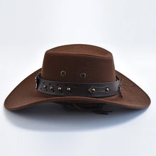 Load image into Gallery viewer, New Artificial Suede Western Cowboy Hats Vintage Big-edge Gentleman Cowgirl Jazz Hat Holidays Party Cosplay Hat
