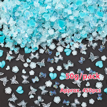 500-600pcs Bow Flower Nail Art Resin Decorations Mix Shapes Nail Charms Press on Manicure Supplies - Shop & Buy