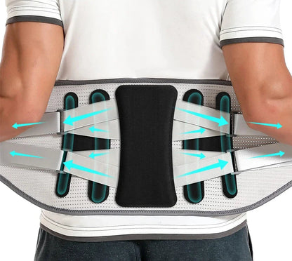 Back Brace with 8 Support Belt for Women & Men, Lower Back Support with Large Area Aluminum Support for Herniated Disc