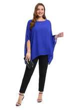 Load image into Gallery viewer, Womens Plus Size Elegant Summer Blouse Batwing Sleeve Oversized Chiffon Blouse
