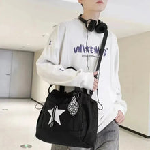 Load image into Gallery viewer, Personality Women Crossbody Bag Y2K Style Large Capacity Couple Shoulder Bag New Casual Nylon Tote Bag Luxury Drawstring Handbag
