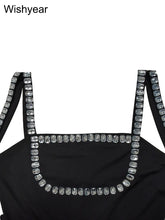 Load image into Gallery viewer, Luxury Celebrity Jumpsuits with glove Sexy Backless Rhinestone Bodycon One Piece Rompers
