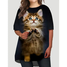 Load image into Gallery viewer, Fashion T-Shirts For Women Oversized Tops 3d Print Cat Graphic Loose Streetwear
