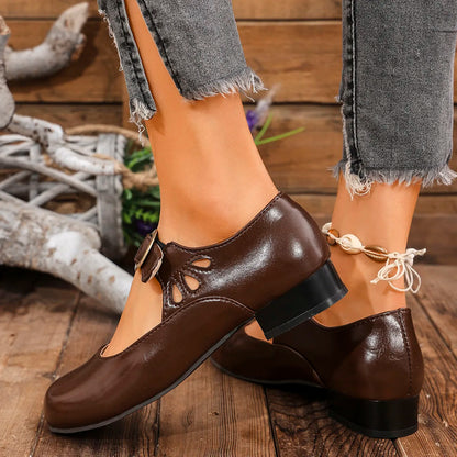 Casual Buckle Strap Mary Jane Shoes for Women Spring Summer Comfort Low Heel Pumps Woman Lightweight Soft Sole Dress Shoes