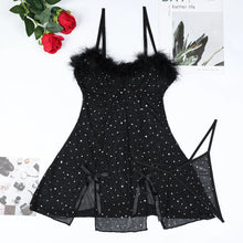 Load image into Gallery viewer, Night Dress Glitter Onlyfans Dresses Split Mini Clothes For Sex Black Sleepwear Fantasy Clothing
