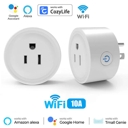 10A Wifi Smart Plug US Socket Wireless Switch Smart Home App Scene Linkage Support Alexa Google Home Voice Assitant Control Plug