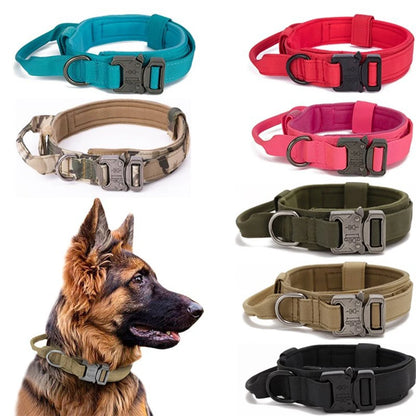 Pet Dog Collar Leash Set Nylon Material Durable Dog Collar Reflective Leash Pet Tactical Training Dog Collar Large Dog Leash Set