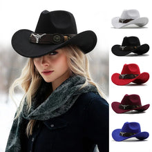 Load image into Gallery viewer, New Western Hat Men Women Cowboy Style Leather Hats Wool Chapeu Western Gentleman South States
