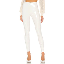 Load image into Gallery viewer, Women Shiny PU Leather White PVC Pants Slim 4XL Sexy Leggings Latex Stretchy High Waist Bodycon Pants
