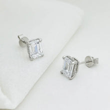 Load image into Gallery viewer, Total 4 Carats Emerald Cut Moissanite Earring For Women Solid 925 Sterling Silver Stud Earrings
