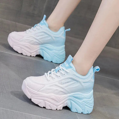 Women's Mix Color Chunky Sneakers Spring Breathable Mesh Platform Sports Shoes - Shop & Buy