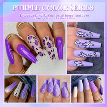 Load image into Gallery viewer, 6Pcs/Set Purple Series Gel Nail Polish Glitter Semi Permanent Jelly Pink Nude Color Varnish Full Coverage Manicure
