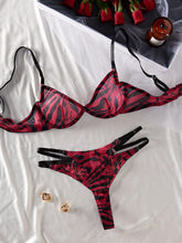 Load image into Gallery viewer, Zebra Mesh Sensual Lingerie Two Pieces Sets Strap Backless Bra+Mini Briefs
