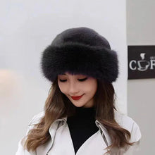 Load image into Gallery viewer, New Women Warm Thick Bucket Hats Fluffy Fur Panama Cap Plush Windproof Ear Protection Caps
