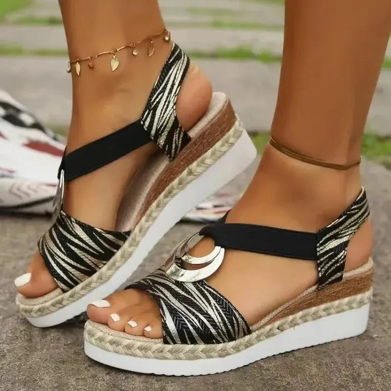 Women's Wedges Sandals Summer Snake Print Platform Sandals Gladiator Shoes - Shop & Buy