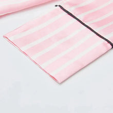 Load image into Gallery viewer, Pink 7 Pieces Women&#39;s Satin Pajamas Sets Striped Pyjama Women Sleepwear
