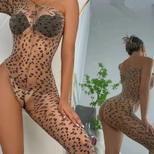 Load image into Gallery viewer, New Hot Sexy Lignerie Women Jumpsuit Bodystockings Porno Sheer Catsuit night club outfits
