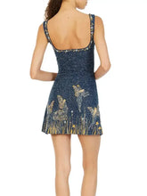 Load image into Gallery viewer, Women Glitter Print Sequins Spliced Mini Dress Sexy Backless Sleeveless Bodycon Sling Dresses
