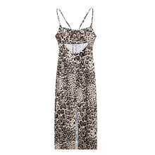 Load image into Gallery viewer, Summer New Fashion Sexy Backless Animal Print Midi Suspender Dress
