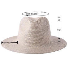 Load image into Gallery viewer, Large Size New Natural Panama Straw Hat Summer Men Women Wide Brim Beach UV Protection
