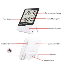 Load image into Gallery viewer, HTC-1 HTC-2 LCD Electronic Digital Temperature Humidity Meter Home Thermometer Hygrometer Indoor Outdoor Weather Station Clock
