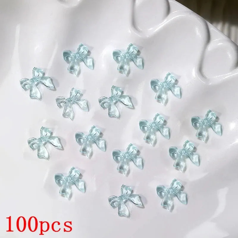 500-600pcs Bow Flower Nail Art Resin Decorations Mix Shapes Nail Charms Press on Manicure Supplies - Shop & Buy