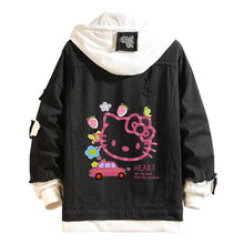 Load image into Gallery viewer, Women and men Cowboy Jacket Hello Kitty Hoodie Spring and Autumn KT Cat Sweet Top
