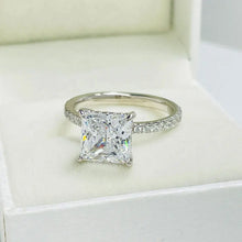 Load image into Gallery viewer, Solid 925 Sterling Silver Moissanite Solitaire Engagement Rings Princess Cut
