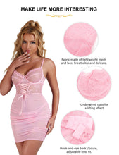 Load image into Gallery viewer, Baby doll Sexy Sleepwear Chemise de Nuit Femme Night Dress Lace Mesh Sexy Push Up Suspenders Nightwear Plus Size Women Lingeries
