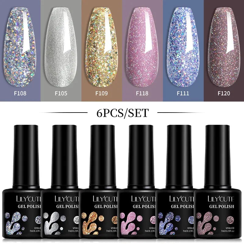 6Pcs/Set Macaron Color Gel Nail Polish Set Kit Spring 6 Colors UV LED Nail Art Gel Vernis Semi Permanent Base Top Coat - Shop & Buy